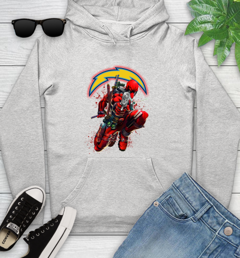 NFL Deadpool Marvel Comics Sports Football Los Angeles Chargers Youth Hoodie