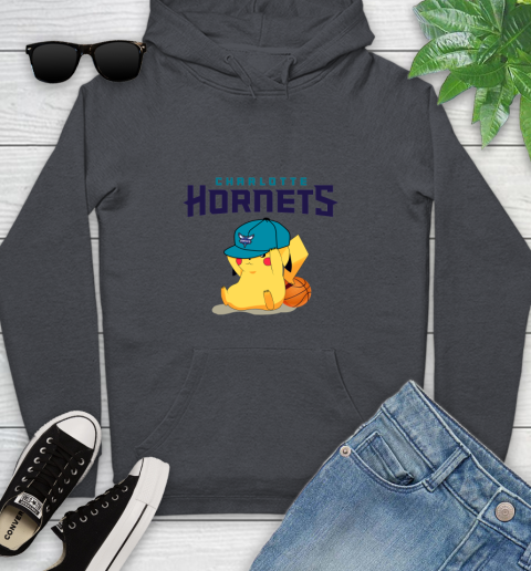 NBA Pikachu Basketball Sports Charlotte Hornets Youth Hoodie 8