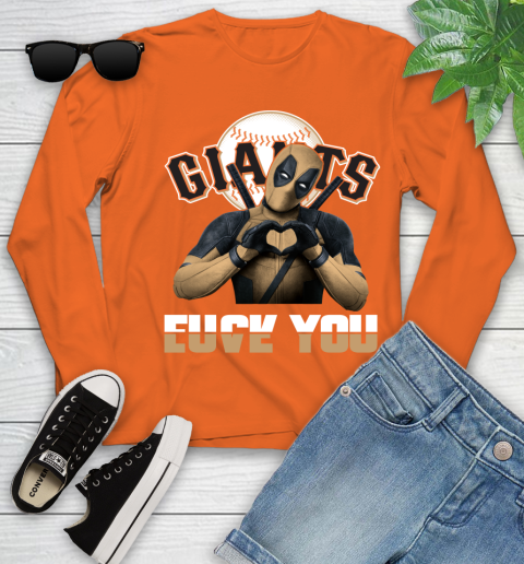 MLB San Francisco Giants Deadpool Love You Fuck You Baseball Sports Youth Long Sleeve 3