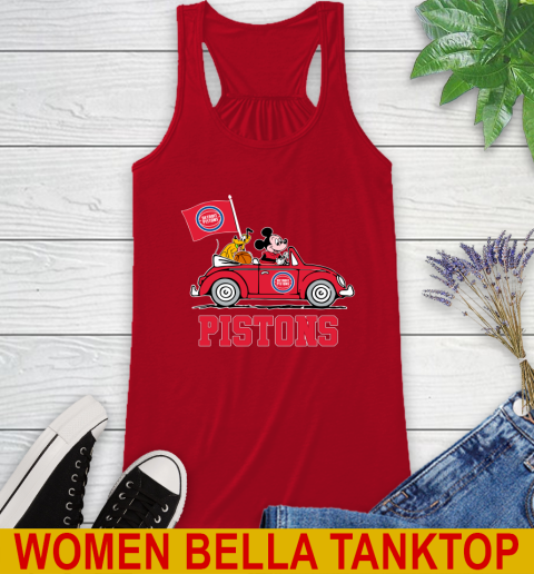NBA Basketball Detroit Pistons Pluto Mickey Driving Disney Shirt Racerback Tank 6