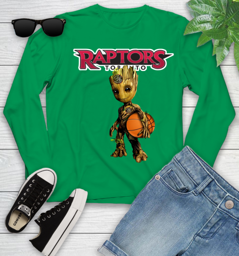 Toronto Raptors NBA Basketball Groot Marvel Guardians Of The Galaxy Youth Long Sleeve 6
