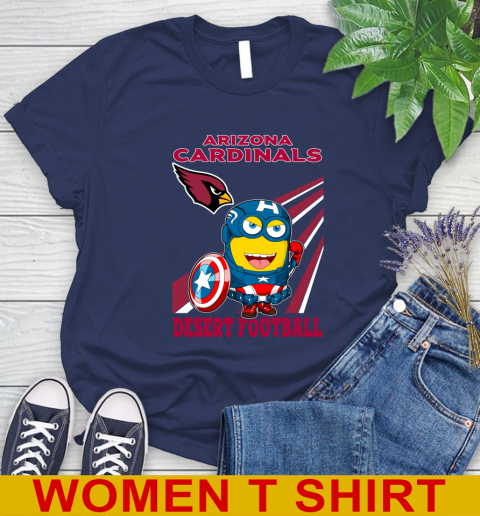 NFL Football Arizona Cardinals Captain America Marvel Avengers Minion Shirt Women's T-Shirt 12