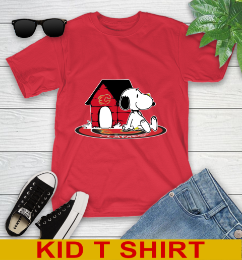 NHL Hockey Calgary Flames Snoopy The Peanuts Movie Shirt Youth T-Shirt 10