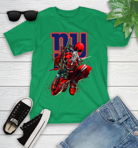 NFL Deadpool Marvel Comics Sports Football New York Giants Youth T-Shirt 6