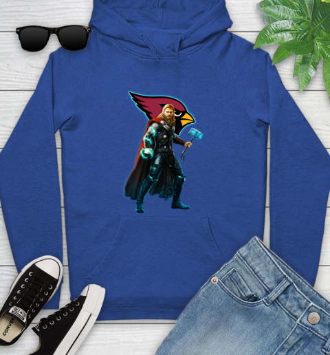 NFL Thor Avengers Endgame Football Arizona Cardinals Youth Hoodie 9