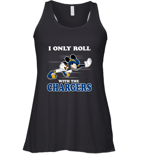 NFL Mickey Mouse I Only Roll With Los Angeles Chargers Racerback Tank