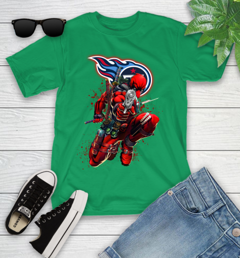 NFL Deadpool Marvel Comics Sports Football Tennessee Titans Youth T-Shirt 6