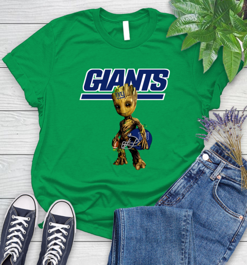 New York Giants NFL Football Groot Marvel Guardians Of The Galaxy Women's T-Shirt 6