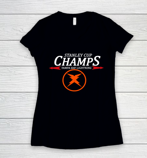 TAMPA BAY LIGHTNING Stanley Cup Champs Women's V-Neck T-Shirt
