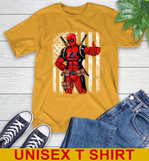NHL Hockey Tampa Bay Lightning Deadpool American Flag Shirt T-Shirt 3 NHL Hockey Tampa Bay Lightning Deadpool American Flag Shirt T-Shirt - Image 3
