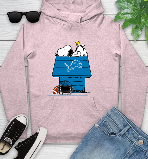 Detroit Lions NFL Football Snoopy Woodstock The Peanuts Movie Youth Hoodie 10