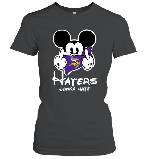 NFL Minnesota Vikings Haters Gonna Hate Mickey Mouse Disney Football T Shirt 5PuGK7WMKRA ladies t shirt 20 95 151514 front black