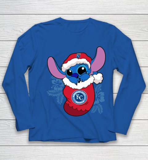 Kansas City Royals Christmas Stitch In The Sock Funny Disney MLB Youth Long Sleeve 9