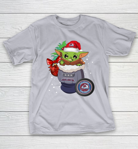 Colorado Avalanche Christmas Baby Yoda Star Wars Funny Happy NHL T-Shirt 7