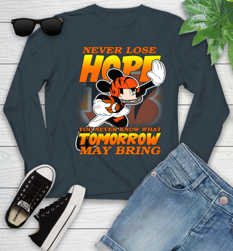 Cincinnati Bengals NFL Football Mickey Disney Never Lose Hope Youth Long Sleeve 9