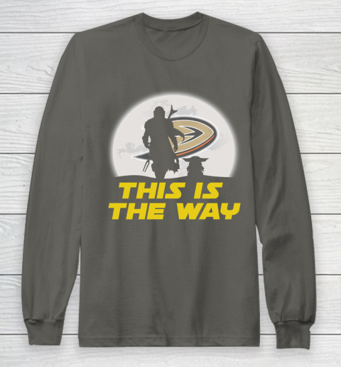 Anaheim Ducks NHL Ice Hockey Star Wars Yoda And Mandalorian This Is The Way Long Sleeve T-Shirt 5