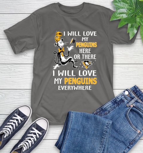 NHL Hockey Pittsburgh Penguins I Will Love My Penguins Everywhere Dr Seuss Shirt T-Shirt 11