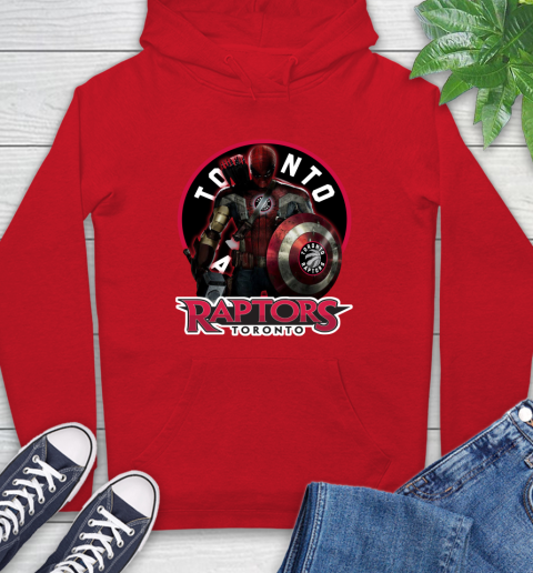 Toronto Raptors NBA Basketball Captain America Thor Spider Man Hawkeye Avengers Hoodie 10