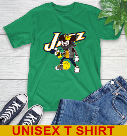 Utah Jazz NBA Basketball Mickey Peace Sign Sports T-Shirt 7