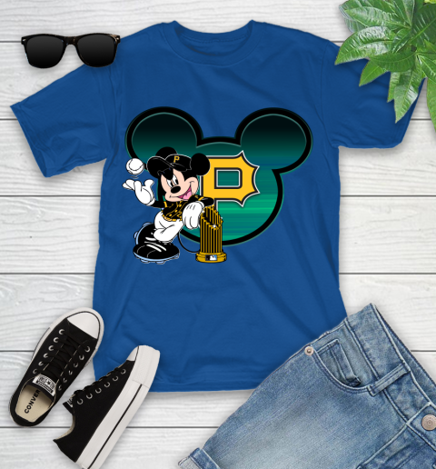 MLB Pittsburgh Pirates The Commissioner's Trophy Mickey Mouse Disney Youth T-Shirt 9