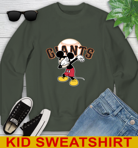 San Francisco Giants MLB Baseball Dabbing Mickey Disney Sports Youth Sweatshirt 9