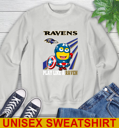 NFL Football Baltimore Ravens Captain America Marvel Avengers Minion Shirt Sweatshirt 5