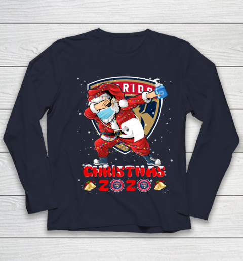 Florida Panthers Funny Santa Claus Dabbing Christmas 2020 NHL Youth Long Sleeve 2