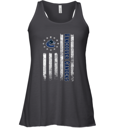 NHL American Flag Hockey Sports Vancouver Canucks Racerback Tank