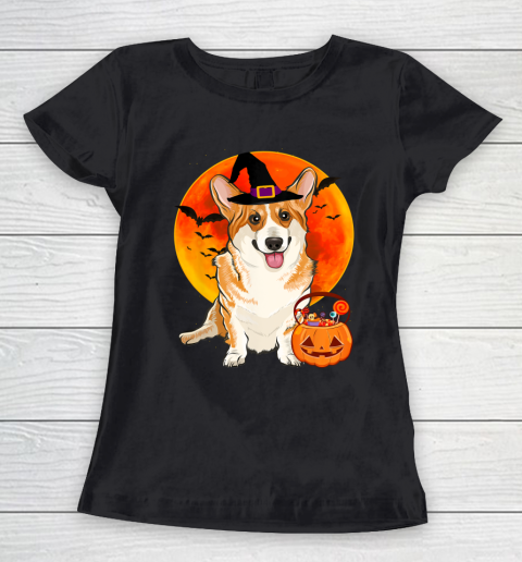 Dog Halloween Pembroke Welsh Corgi Jack O Lantern Pumpkin T Shirt.6YS5TYUNC4 Women's T-Shirt