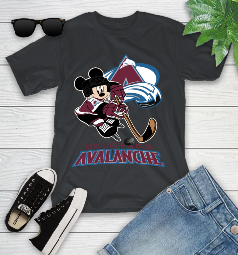 NHL Colorado Avalanche Mickey Mouse Disney Hockey T Shirt Youth T-Shirt 2