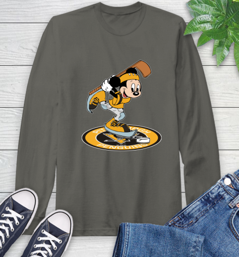 NHL Hockey Pittsburgh Penguins Cheerful Mickey Disney Shirt Long Sleeve T-Shirt 9