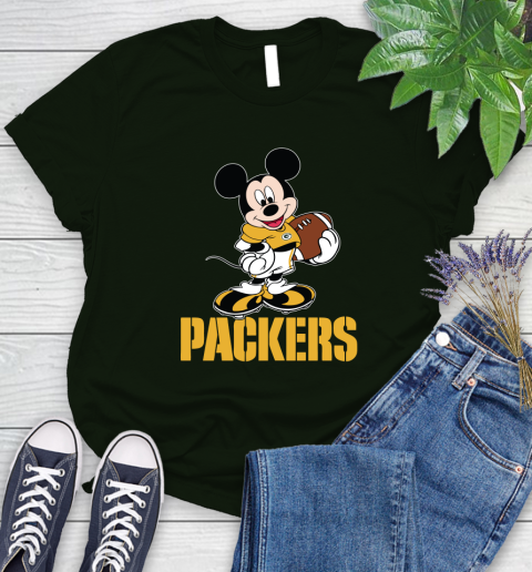NFL Football Green Bay Packers Cheerful Mickey Mouse Shirt Women's T-Shirt 6