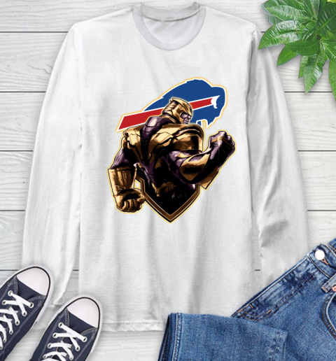 NFL Thanos Avengers Endgame Football Sports Buffalo Bills Long Sleeve T-Shirt