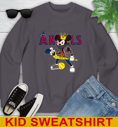 Los Angeles Angels MLB Baseball Mickey Peace Sign Sports Youth Sweatshirt 6