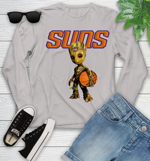 Phoenix Suns NBA Basketball Groot Marvel Guardians Of The Galaxy Youth Long Sleeve 12