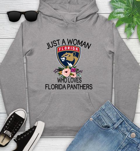 NHL Just A Woman Who Loves Florida Panthers Hockey Sports Youth Hoodie 4
