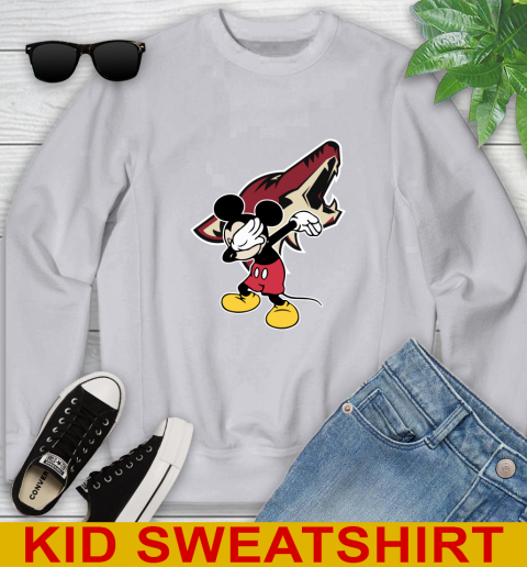 Arizona Coyotes NHL Hockey Dabbing Mickey Disney Sports Youth Sweatshirt 4