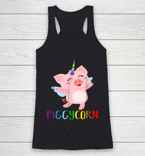 Cute Piggycorn t shirt flying wing pig unicorn Racerback Tank