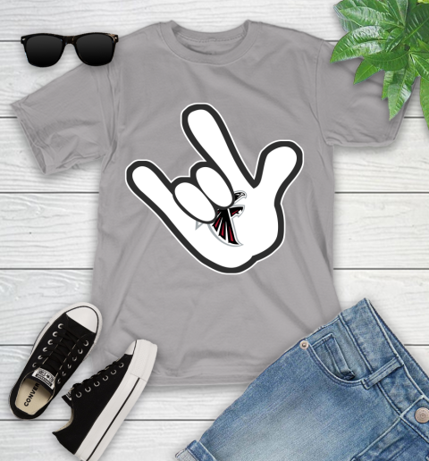 Atlanta Falcons NFL Football Mickey Rock Hand Disney Youth T-Shirt 4