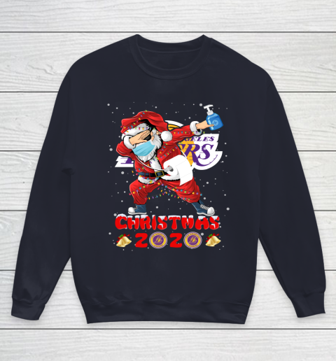 Los Angeles Lakers Funny Santa Claus Dabbing Christmas 2020 NBA Youth Sweatshirt 2
