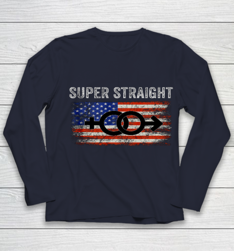Vintage Us Flag Gender Identity Super Straight Identity Youth Long Sleeve 2