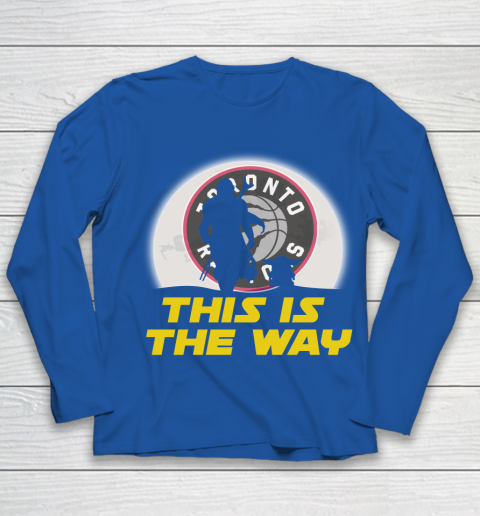 Toronto Raptors NBA Basketball Star Wars Yoda And Mandalorian This Is The Way Youth Long Sleeve 7