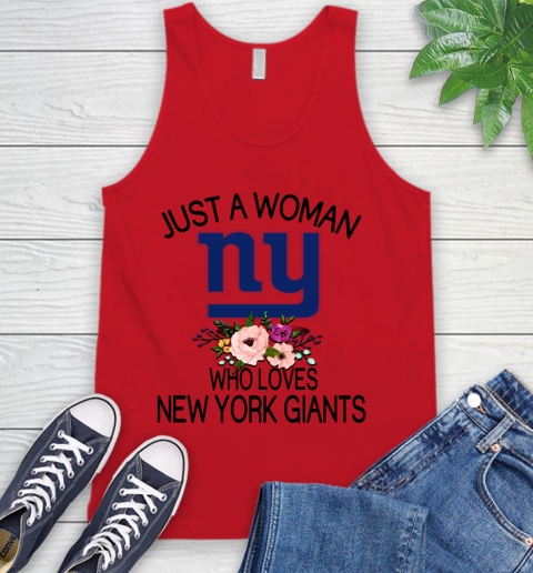 NFL Just A Woman Who Loves New York Giants Football Sports Tank Top 4