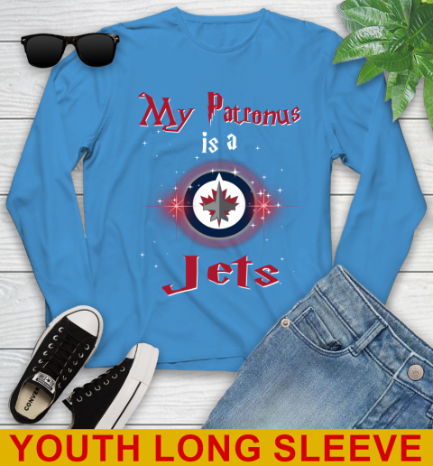 NHL Hockey Harry Potter My Patronus Is A Winnipeg Jets Youth Long Sleeve 9 NHL Hockey Harry Potter My Patronus Is A Winnipeg Jets Youth Long Sleeve - Image 9