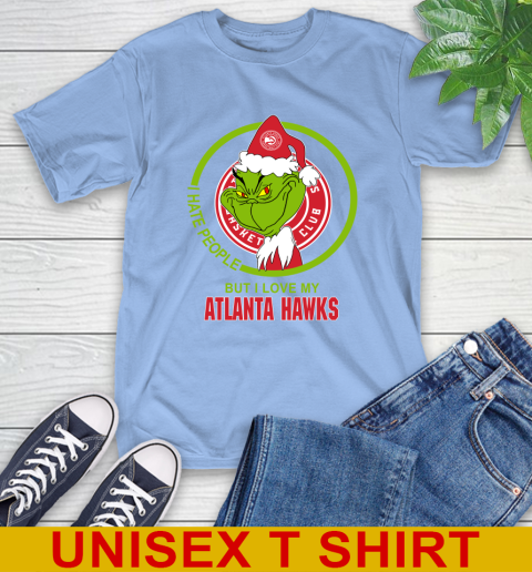 Atlanta Hawks NBA Christmas Grinch I Hate People But I Love My Favorite Basketball Team T-Shirt 11
