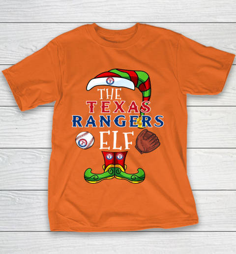 Texas Rangers Christmas ELF Funny MLB Youth T-Shirt 4