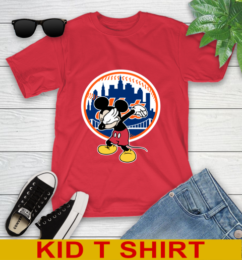 New York Mets MLB Baseball Dabbing Mickey Disney Sports Youth T-Shirt 10