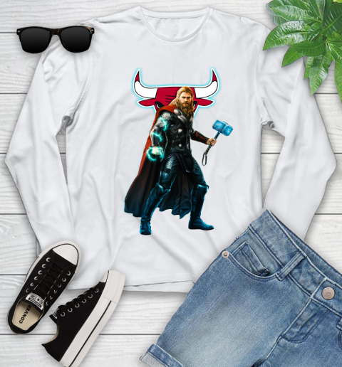 NBA Thor Avengers Endgame Basketball Chicago Bulls Youth Long Sleeve