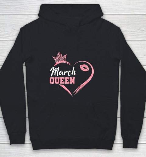 Womens Ph Cute March Birthday Queen Costume heart gift Youth Hoodie