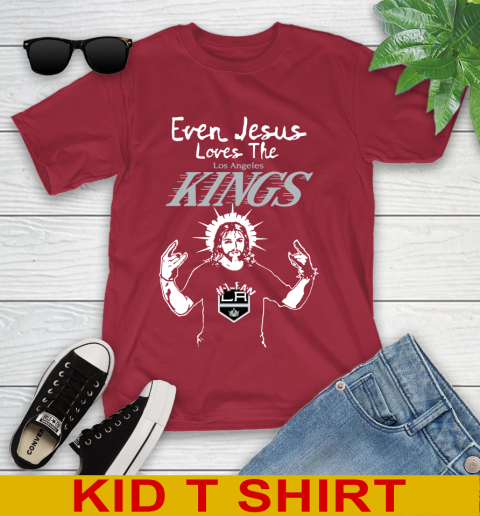 Los Angeles Kings NHL Hockey Even Jesus Loves The Kings Shirt Youth T-Shirt 12